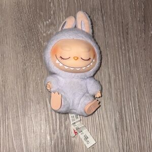 Charming Gray Bunny Doll with Pink Accents
